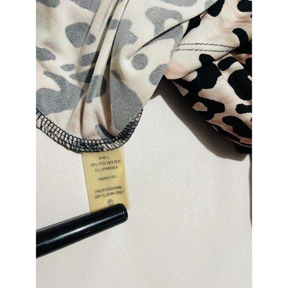 Calvin Klein wrap dress animal print career wear office siren business women 12 - Picture 4 of 6